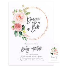 Blush Rose Baby Shower Game, Design a Bib, Blush Flowers, Blush Ivory