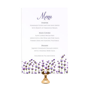 Lavender Wedding Menu, Rustic Wedding, Rosemary, Herbs, Purple Wedding, Barn Wedding, Lilac Wedding, 5 Pack