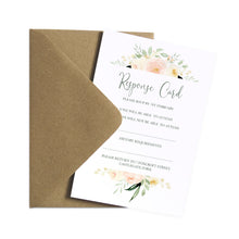 Blush Floral RSVP Cards, Blush Wedding, Pink Flowers, Blush Ivory, Botanical, Modern Wedding, 10 Pack