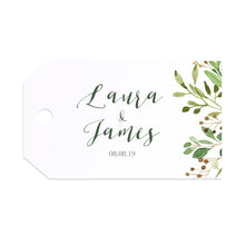 Green Leaf Tags & Twine, Watercolour Foliage, Greenery, Eucalyptus Invites, Green Wreath, Botanical Wedding, 10 Pack