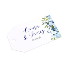 Blue Floral Tags & Twine, Blue Watercolour flowers, Baby Blue, Pastel Blue Wedding, 10 Pack