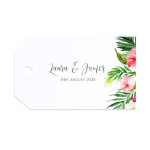 Tropical Floral Tags & Twine, Beach Wedding, Tropical Wedding, 10 Pack