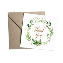 Foliage Baby Shower Thank you cards, Greenery Baby Shower, Green Leaf, 10 Pack