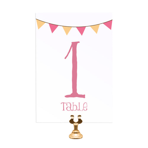 Summer Fair Table Numbers, Table Names, Bunting Invitations, Bunting Wedding, Cute Bunting, 5 Pack