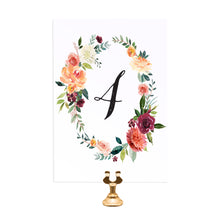 Paprika Table Numbers, Table Names, Orange Floral Wedding Invitation, Autumn Wedding, Fall Wedding, 5 Pack