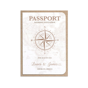 Vintage Passport Wedding Invitations, Boarding Pass Invite, Wedding Abroad, Destination Wedding, Travel Wedding, Plane Ticket Invite, 10 Pack