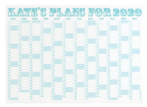 Personalised Calendar, Carnival, Study Planner, Year Wall Planner, Family Planner, University Planner, Office Planner, Memo Board, A2