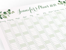 Personalised Calendar, Botanical, Greenery, Foliage A2