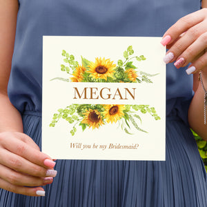 Rustic Sunflower Will you be my Bridesmaid card, Maid of Honour, Rustic Wedding, Country Wedding, Sunflowers, Sunflower