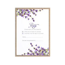 Lavender RSVP Cards, Rustic Wedding, Rosemary Herb Invitation, Purple Wedding, Rustic Wedding, Lilac Wedding, 10 Pack