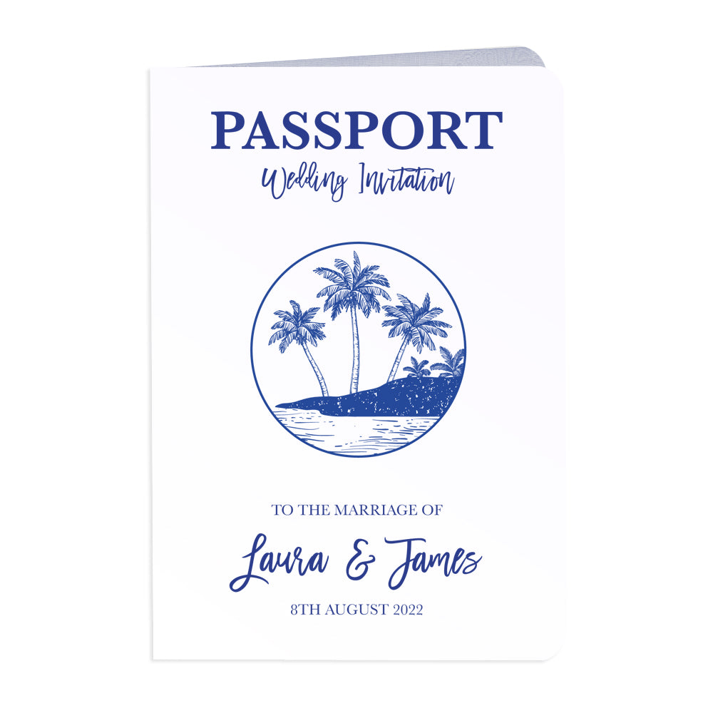 Palm Tree Passport Wedding Invitations, Boarding Pass Invite, Wedding Abroad, Destination Wedding, Travel Wedding, Plane Ticket Invite, 10 Pack