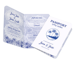 Palm Tree Passport Wedding Invitations, Boarding Pass Invite, Wedding Abroad, Destination Wedding, Travel Wedding, Plane Ticket Invite, 10 Pack
