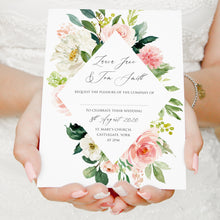 Spring Blush Wedding Invitations, Diamond, Blush Wedding, Pink Flowers, Blush Ivory, Botanical, Modern Invitations, 10 Pack