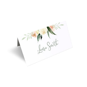 Blush Floral Place Cards, Seating Cards, Place Settings, Blush Wedding, Pink Flowers, Blush Ivory, Botanical, Modern Floral Wedding, 20 Pack