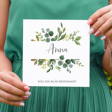 Botanical Garden Will you be my Bridesmaid card, Maid of Honour, Greenery Wedding, Leaf Wedding, Botanical Wedding
