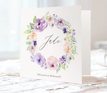 Lilac and Blush Will you be my Bridesmaid card, Maid of Honour, Purple Wedding, Lilac Wedding