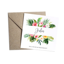 Tropical Floral Will you be my Bridesmaid card, Maid of Honour, Beach Wedding, Tropical Wedding
