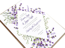 Lavender Wedding Invitations, Diamond Wreath, Rustic Wedding, Rosemary Herb Invitation, Purple Wedding, Rustic Wedding, Lilac Wedding, 10 Pack