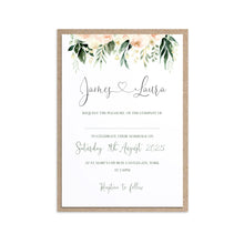Blush Floral Wedding Invitations, Floral Drop, Blush Wedding, Pink Flowers, Blush Ivory, Botanical, Modern Invitations, 10 Pack