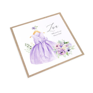 Lilac and Blush Will you be our Flower Girl card, Bridesmaid Proposal, Purple Wedding, Lilac Wedding