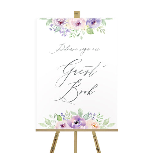 Lilac and Blush Wedding Guest Book Sign, Please Sign Our Guest Book Sign, Purple Wedding, Lilac Wedding, Blush