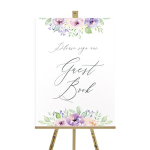Lilac and Blush Wedding Guest Book Sign, Please Sign Our Guest Book Sign, Purple Wedding, Lilac Wedding, Blush