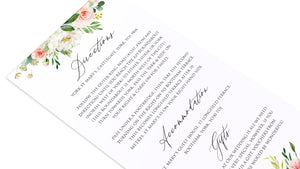 Spring Blush Guest Information Cards, Detail Cards, Slim, Blush Wedding, Pink Flowers, Blush Ivory, Botanical, Modern Invitations, 10 Pack