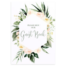 Blush Floral Wedding Guest Book Sign, Please Sign Our Guest Book Sign, Blush Wedding, Pink Flowers, Blush Ivory, Botanical, Modern Wedding