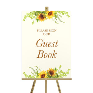 Rustic Sunflower Wedding Guest Book Sign, Please Sign Our Guest Book Sign, Rustic Wedding, Country Wedding, Sunflowers, Sunflower