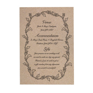 Scottish Thistle Guest Information Cards, Detail Cards Thistle Wreath, Scottish Wedding, Scottish Invitations, Highland Wedding, Tartan Wedding, 10 Pack