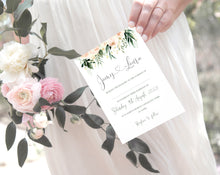 Blush Floral Wedding Invitations, Floral Drop, Blush Wedding, Pink Flowers, Blush Ivory, Botanical, Modern Invitations, 10 Pack