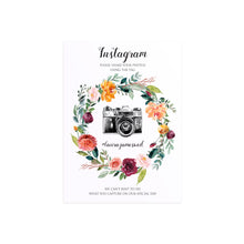 Paprika Instagram Sign, Orange Floral Wedding Invitation, Autumn Wedding, Fall Wedding, 8x10 Size