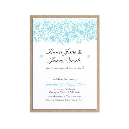 Floral Lace Wedding Invitations, Wedding Lace, Lace Invitation, Rustic Wedding Invitation, Floral Wedding Invite, Barn Wedding, 10 Pack