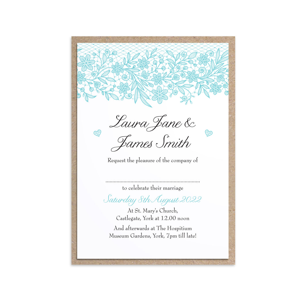 Floral Lace Wedding Invitations, Wedding Lace, Lace Invitation, Rustic Wedding Invitation, Floral Wedding Invite, Barn Wedding, 10 Pack