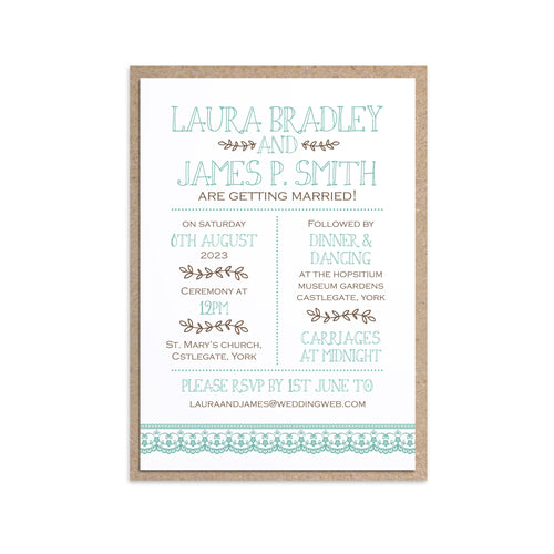 Country Lace Wedding Invitations, Rustic Wedding Invitation, Barn Wedding Invitation, Wedding Lace, 10 Pack