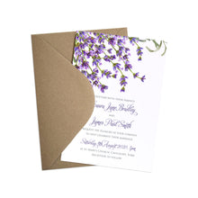 Lavender Wedding Invitations, Rustic Wedding, Rosemary Herb Invitation, Purple Wedding, Rustic Wedding, Lilac Wedding, 10 Pack
