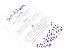 Lavender Guest Information Cards, Detail Cards, Rustic Wedding, Rosemary Herb Invitation, Purple Wedding, Rustic Wedding, Lilac Wedding, 10 Pack