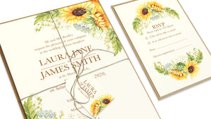 Rustic Sunflower Tags & Twine, Rustic Wedding, Country Wedding, Sunflowers, 10 Pack