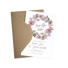 Dusty Rose Save the Date Cards, Mauve, Dusky Pink, Pink Rose, Blush Wedding, 10 Pack