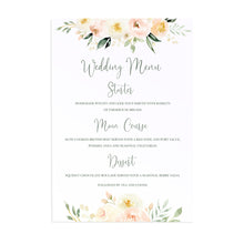 Blush Floral Wedding Menu, Blush Wedding, Pink Flowers, Blush Ivory, Botanical, Modern Floral Wedding, 5 Pack