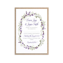 Lavender Wedding Invitations, Oval Wreath, Rustic Wedding, Rosemary Herb Invitation, Purple Wedding, Rustic Wedding, Lilac Wedding, 10 Pack