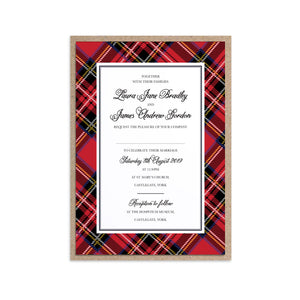 Royal Stewart Tartan Wedding Invitations, Scottish Wedding, Scottish Invitations, Highland Wedding, Tartan Wedding, 10 Pack