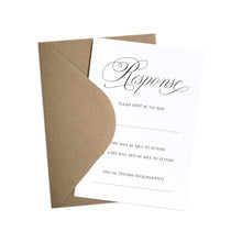 Elegant Script RSVP Cards, Calligraphy Invitations, Classical Wedding, Sophisticated Wedding, Elegant Wedding, Simple Wedding, 10 Pack