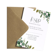 Botanical Garden RSVP Cards, Watercolour Foliage, Greenery, Eucalyptus, Botanical Wedding, 10 Pack