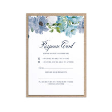 Dusky Blue Floral RSVP Cards, Reply Cards, Blue Floral, Blue Wedding, Navy, Baby Blue, 10 Pack