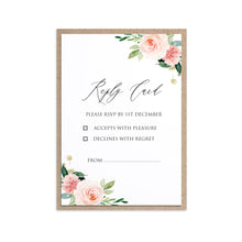 Spring Blush RSVP Cards, Blush Wedding, Pink Flowers, Blush Ivory, Botanical, Modern Invitations, 10 Pack