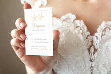 Starfish RSVP Cards, Beach Wedding, Seashell Wedding, Destination Wedding, Wedding Abroad, 10 Pack