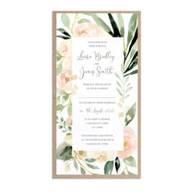 Blush Floral Wedding Invitations, Slim, Blush Wedding, Pink Flowers, Blush Ivory, Botanical, Modern Invitations, 10 Pack