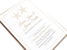 Starfish Wedding Invitations, Beach Wedding, Seashell Invitation, Destination Wedding, Wedding Abroad, 10 Pack