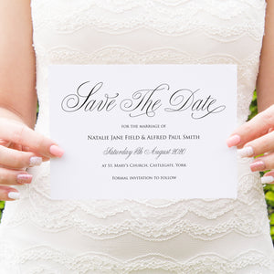 Elegant Script Save the Date Cards, Calligraphy Invitations, Classical Wedding Invites, Sophisticated Wedding, Elegant Wedding, Simple Wedding, 10 Pack